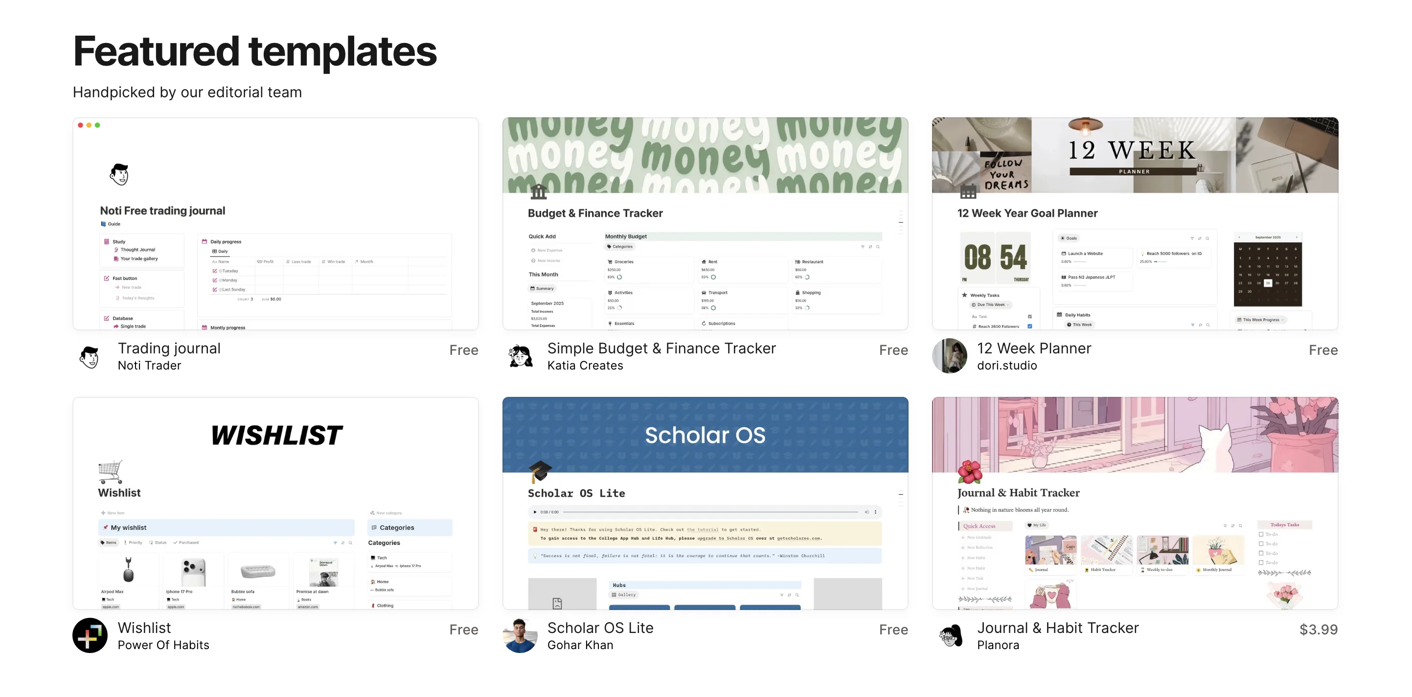 Notion template sharing